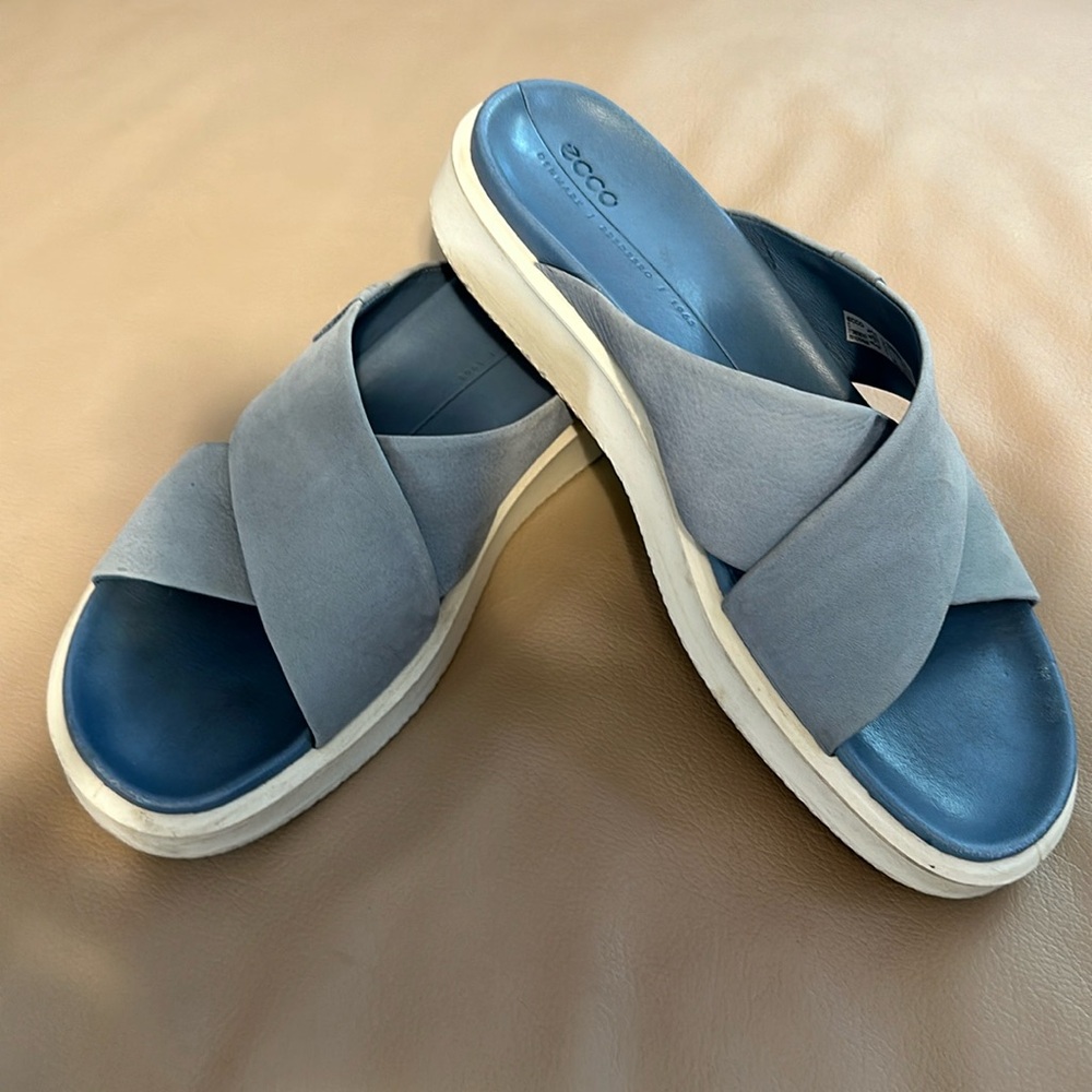 ECCO Women's Blue Slide Sandals